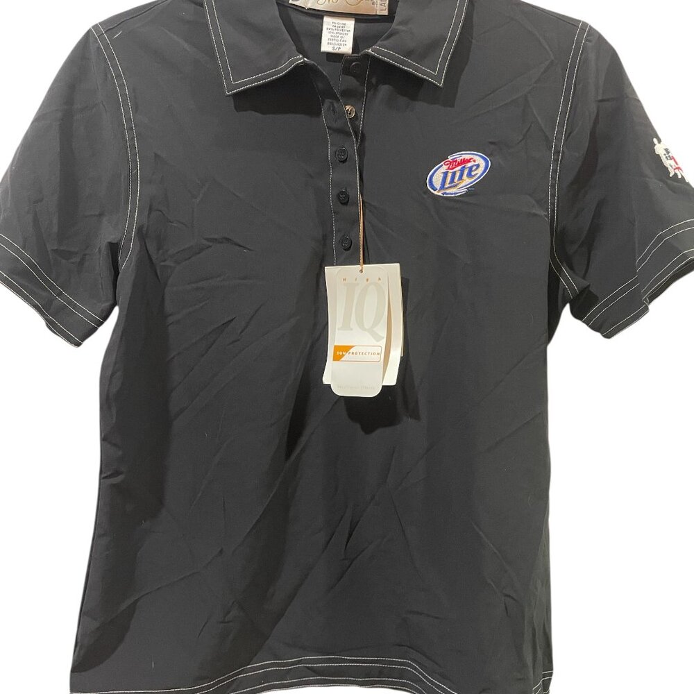 NWT Y2K Miller Lite X Il Migliore IQ Polo Rare Deadstock NOS Corporate Core SM